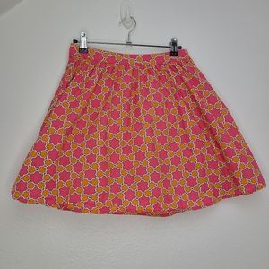 Lands' End Skort Skirt Mini Side Zip Fasten Pink Orange Size 10